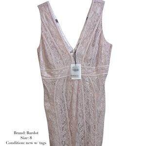Bardot Blush Lace Dress, 8